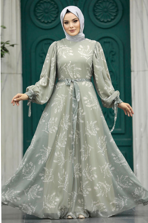 White Lavender Chiffon Dress