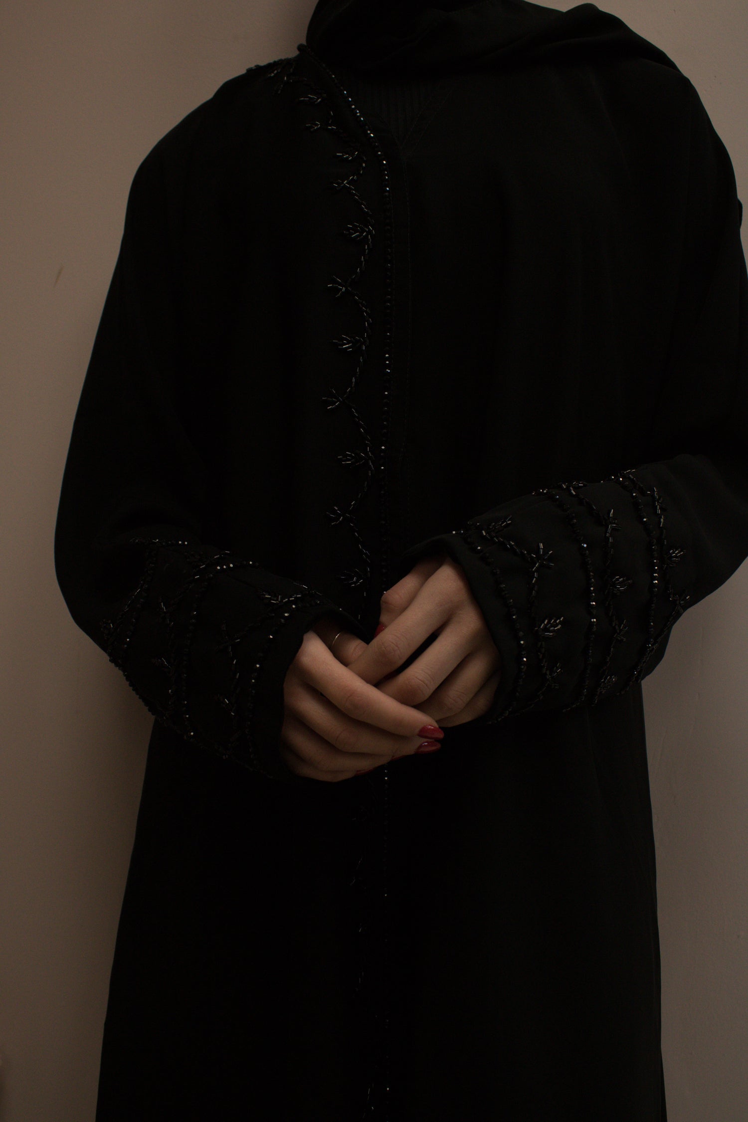 Black Beaded Abaya