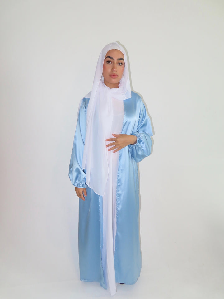 Satin Two piece Opened Abaya