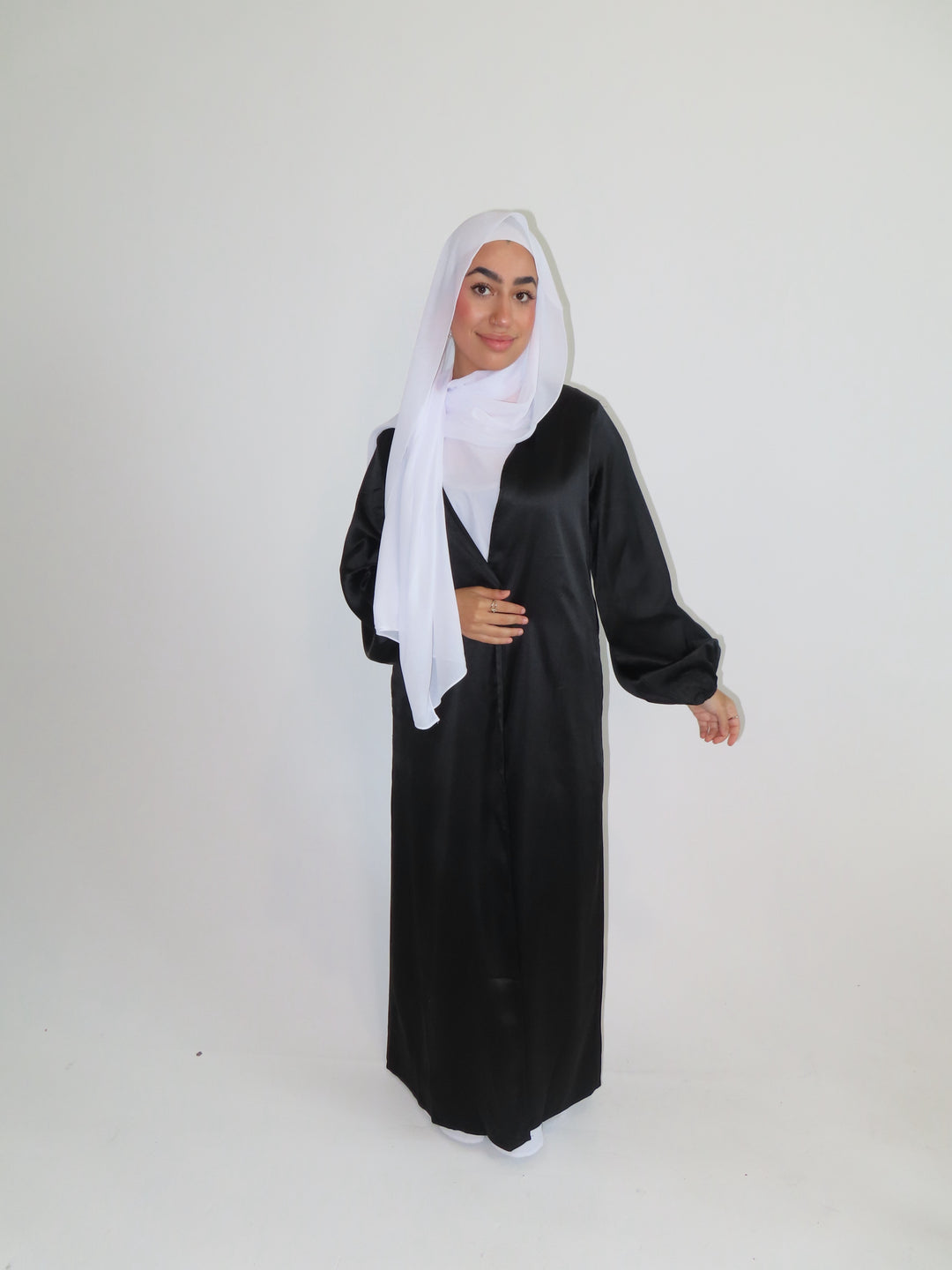 Satin Two piece Opened Abaya