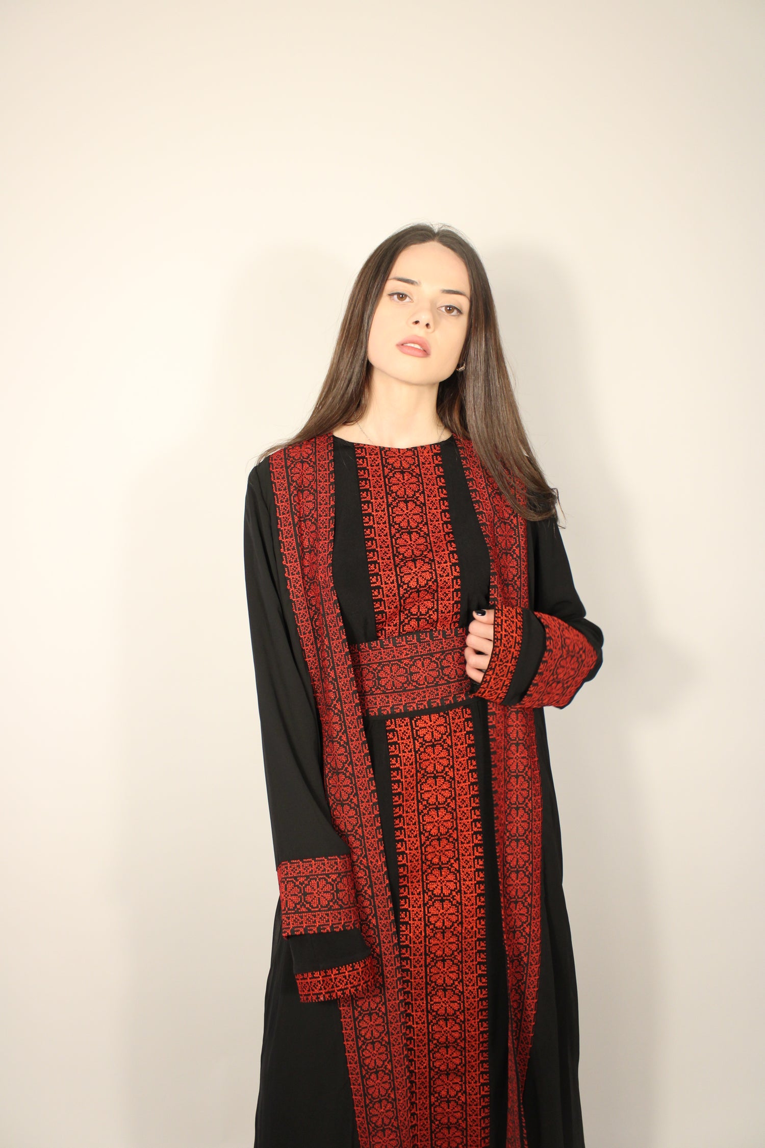 Black Two-Piece Palestinian Abaya