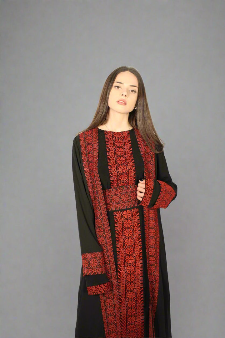 Black Two-Piece Palestinian Abaya