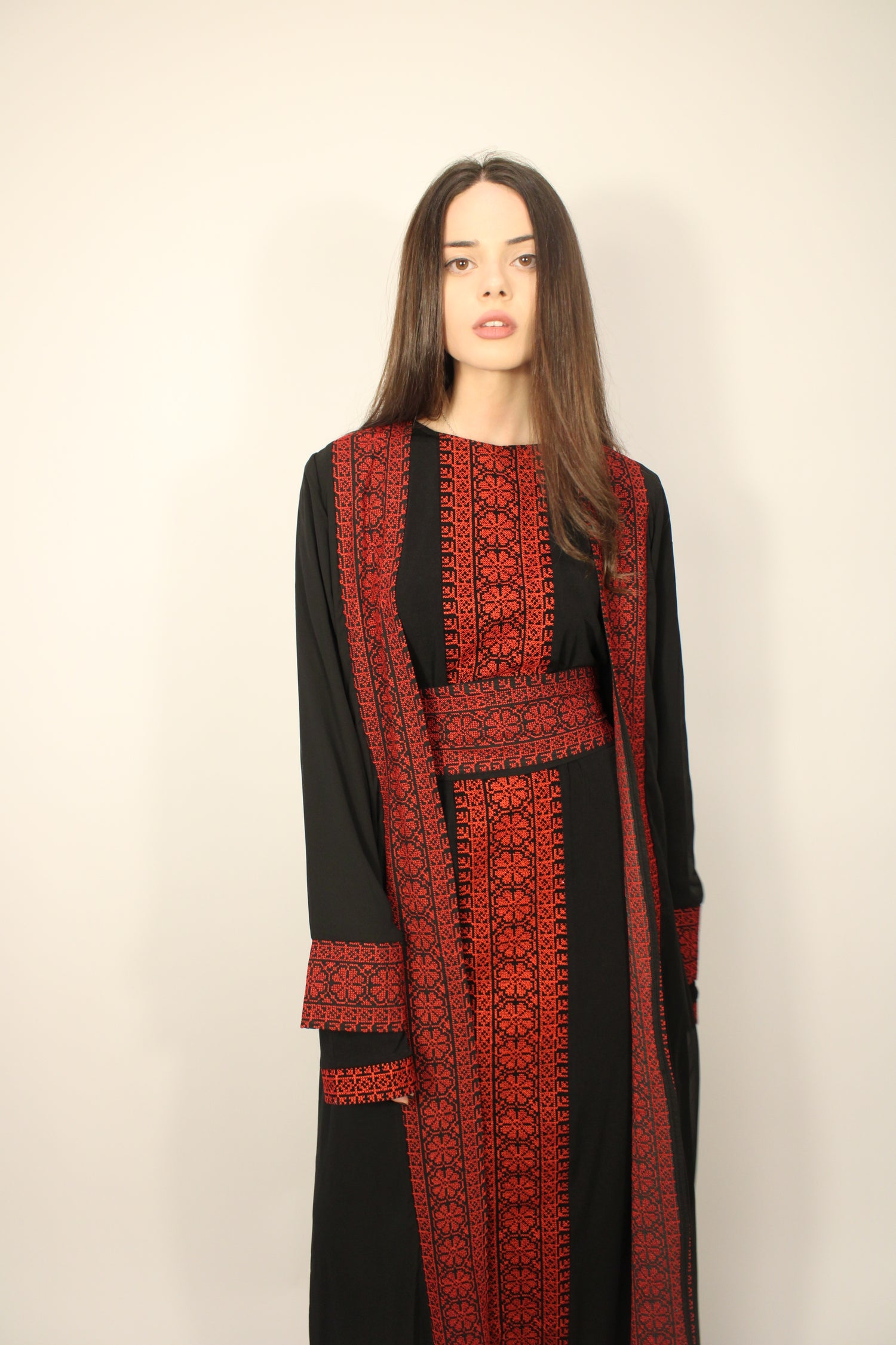 Black Two-Piece Palestinian Abaya