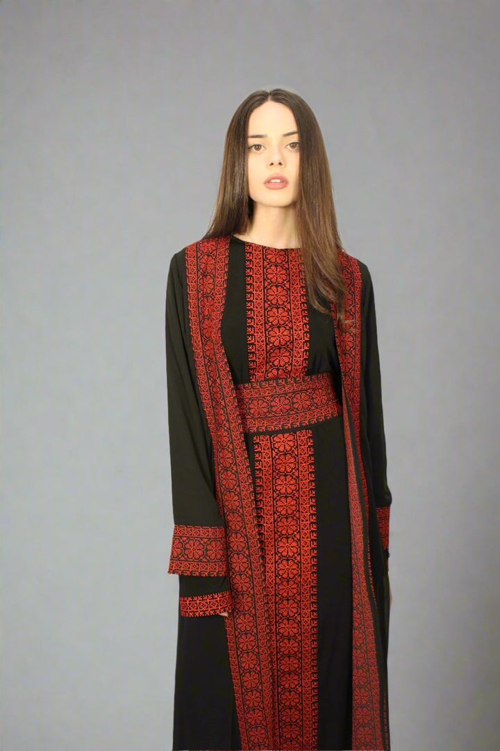 Black Two-Piece Palestinian Abaya